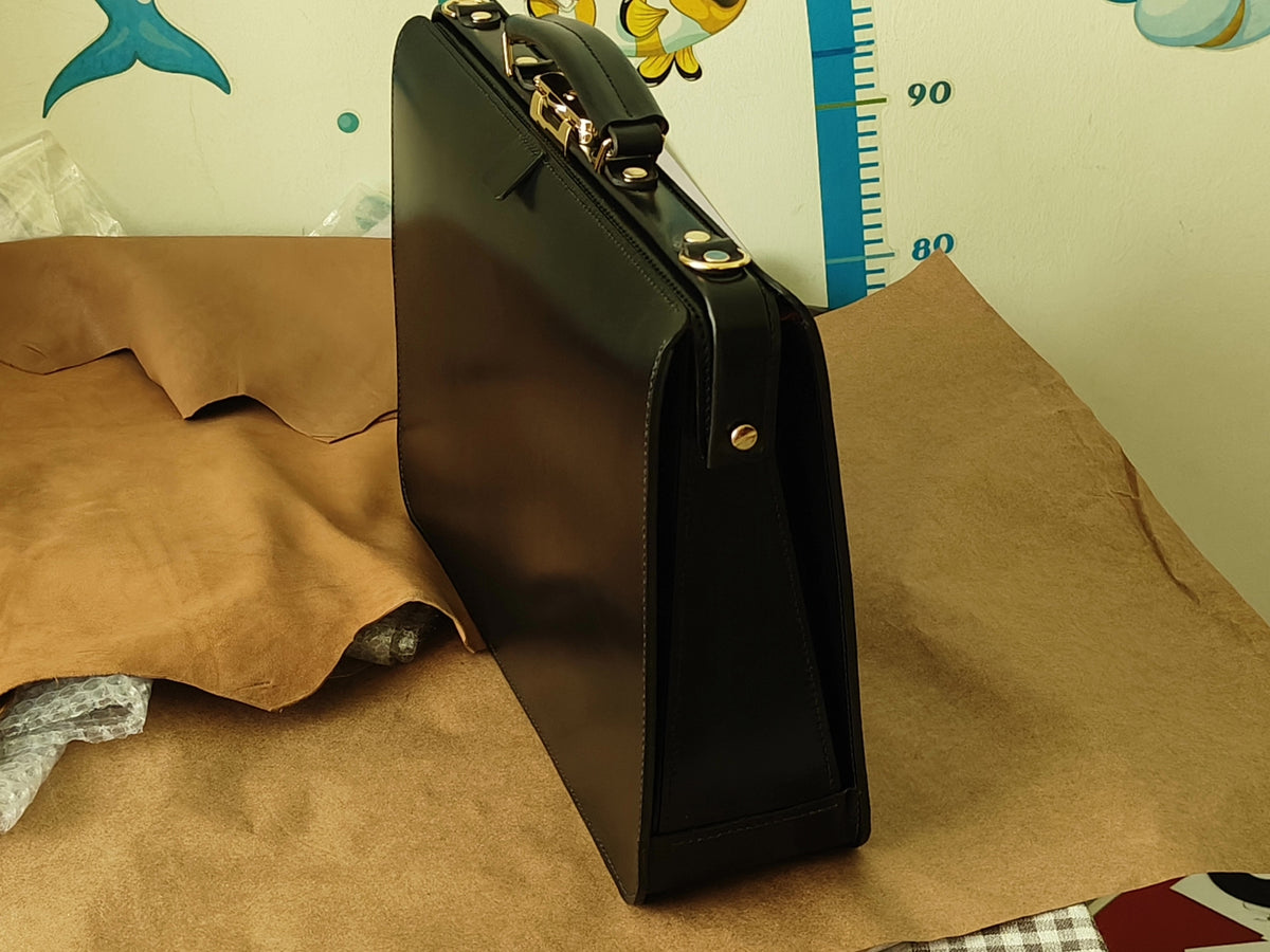 Custom Leather Briefcase 40cm Black