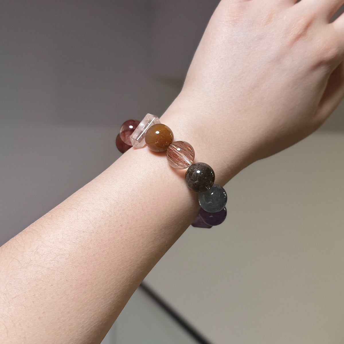 Edelstein-Perlenarmband mit 14mm Rundperlen