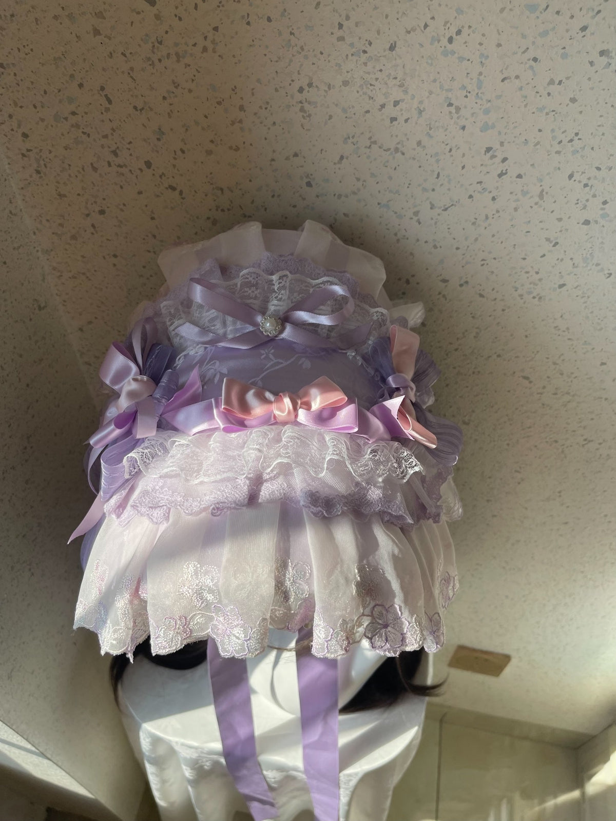 Lolita Flat Bonnet Lavender Lace