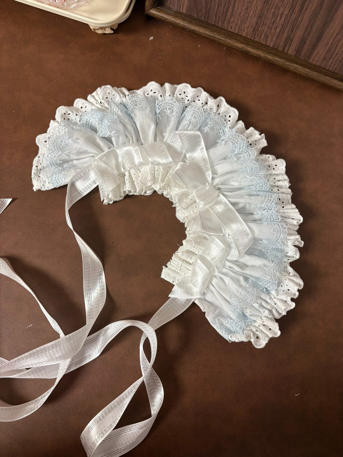 White Blue Lolita Bonnet Headband