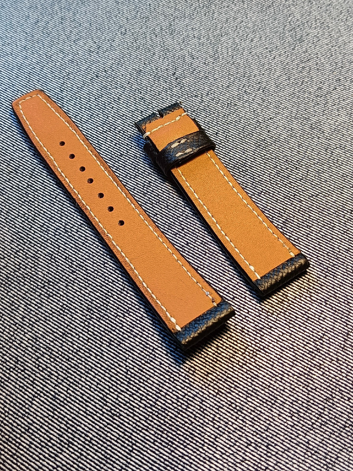 Black Epsom Leather Watch Strap 18mm