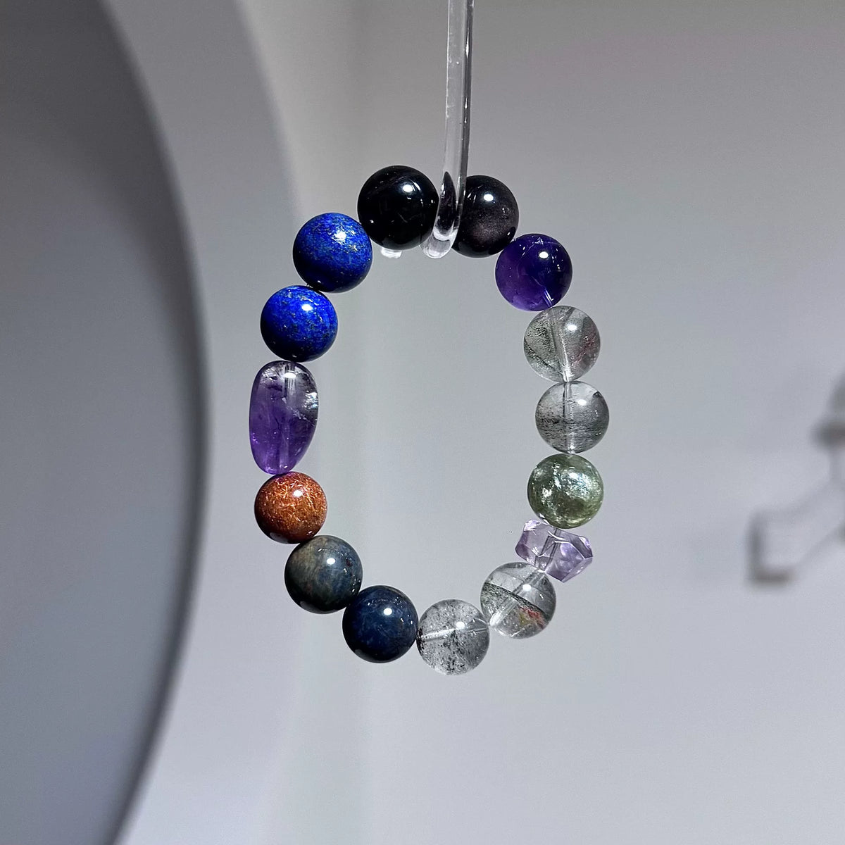 Handmade Gemstone Bead Bracelet 12mm Round Beads