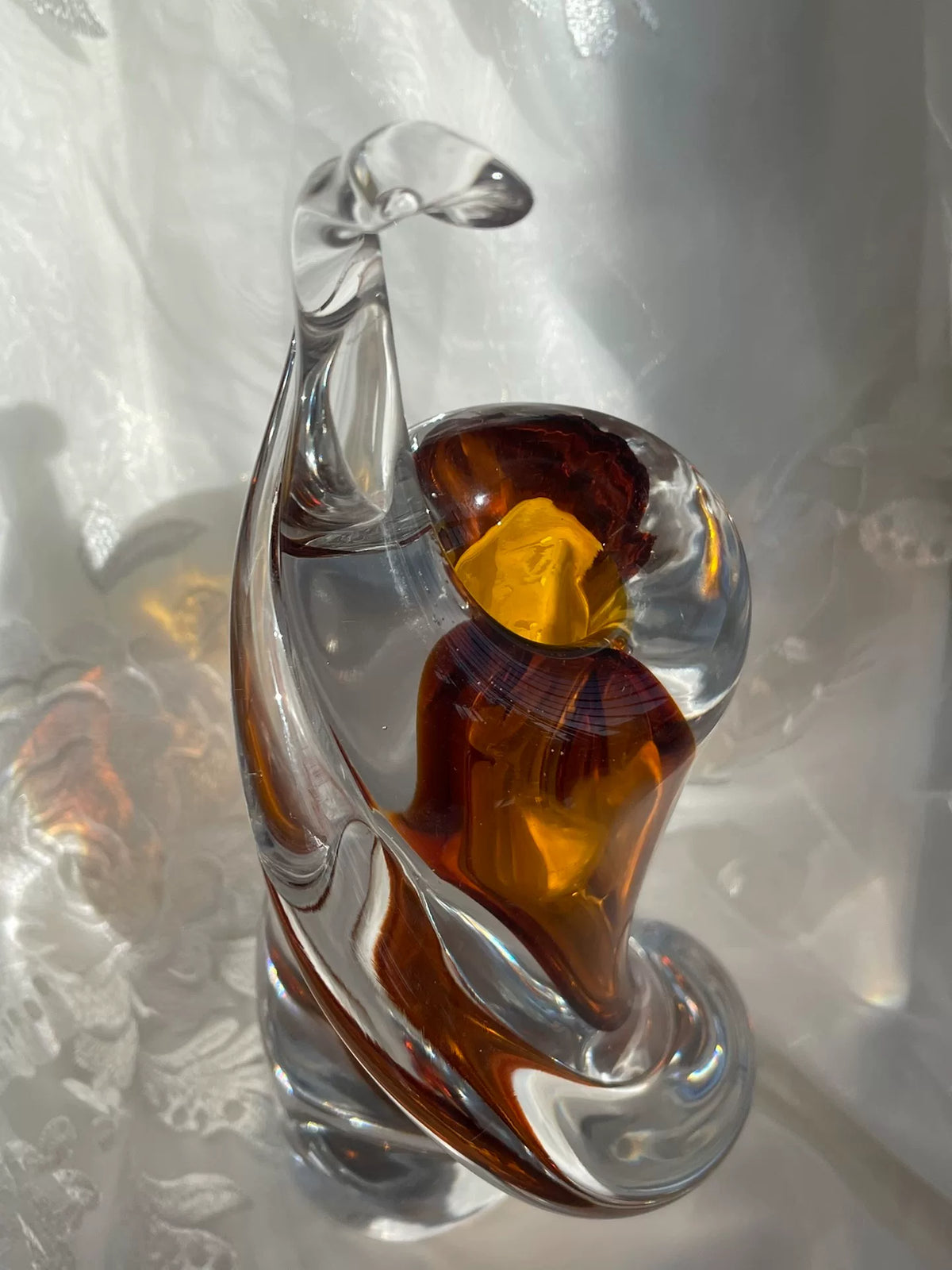 Vaso de Vidro Vintage Amber Sommerso