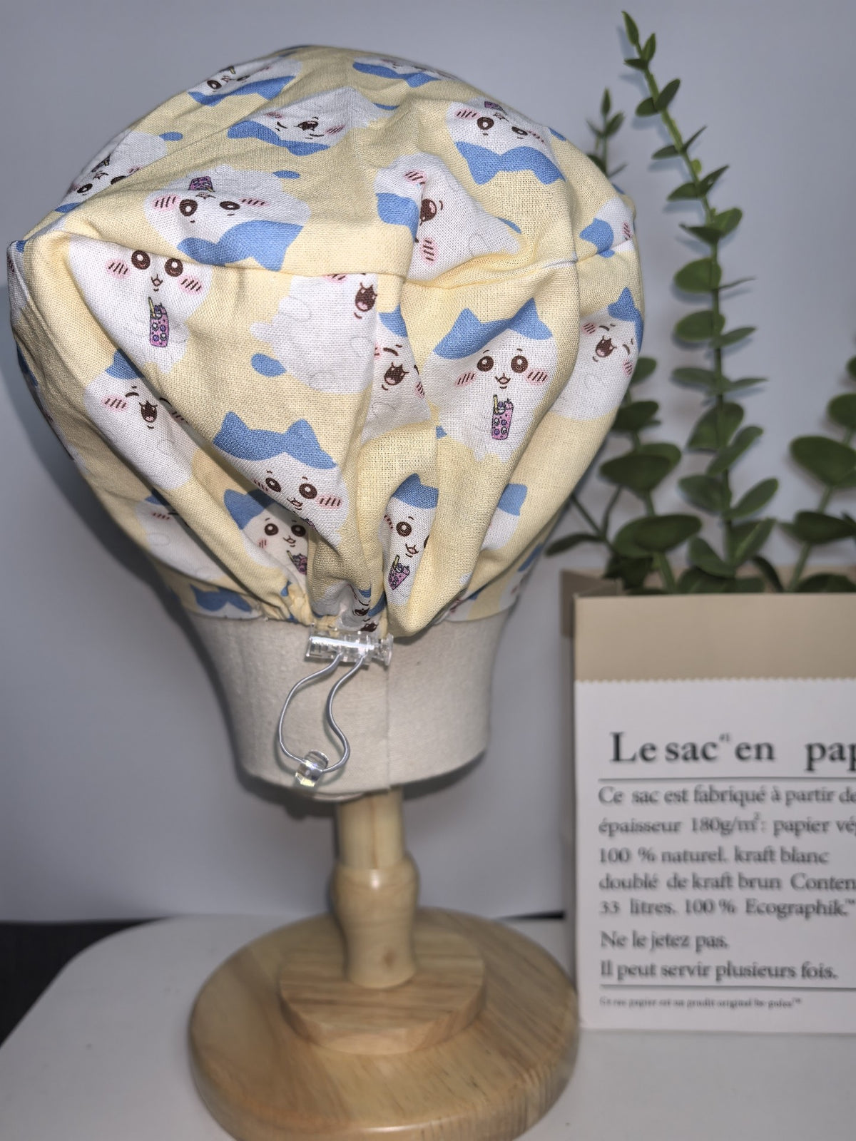 Adjustable Cotton Surgical Cap with Cat Print