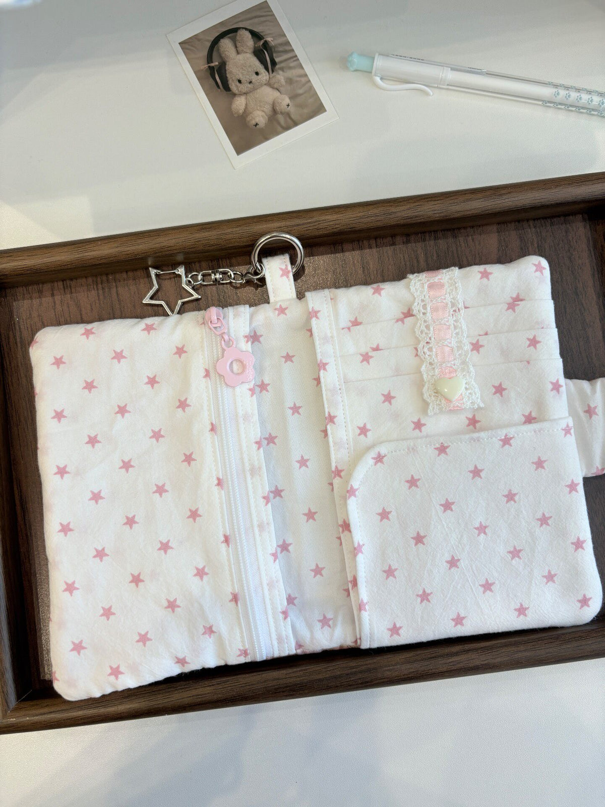 Handmade Quilted Teddy Bear Passport Holder