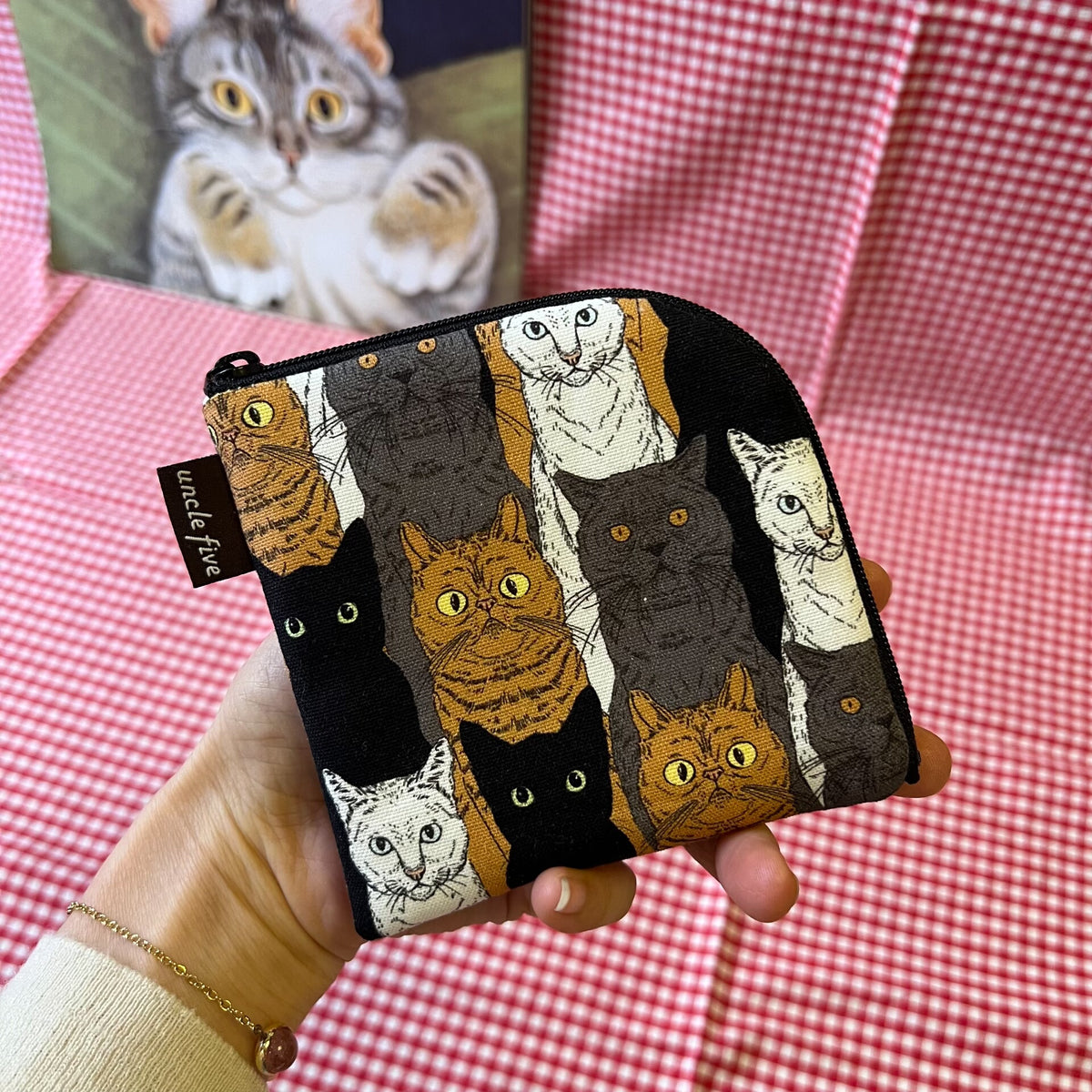 Japans katoen etui met kattenprint