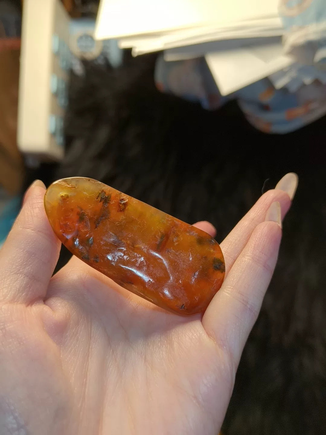 Handstück aus natürlicher Xiuyan-Jade mit Qilin