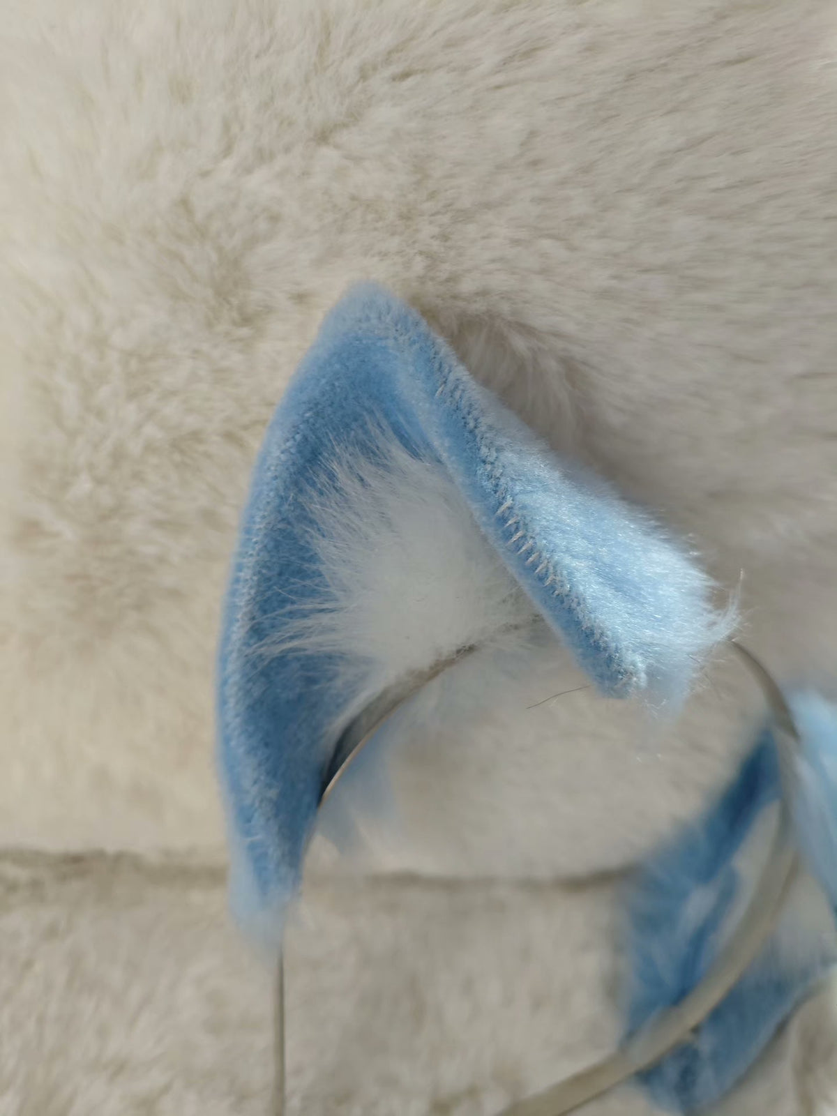 Blue Plush Cat Ear Headband