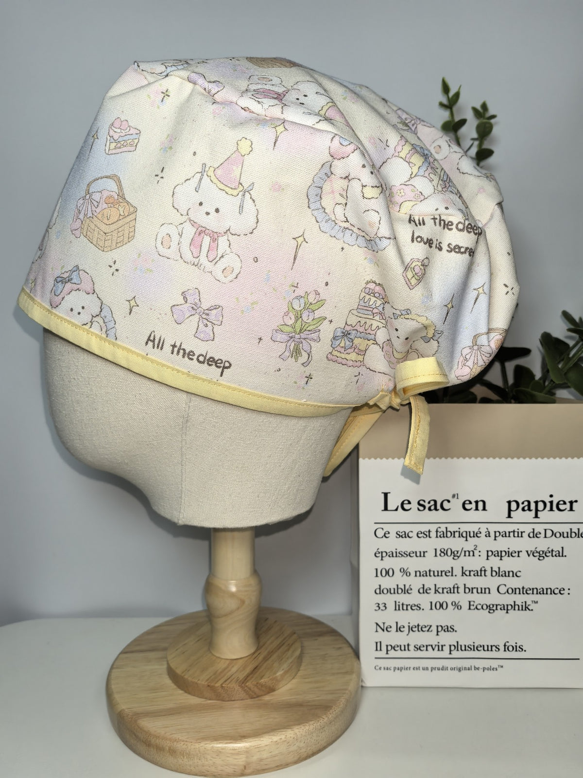 Cotton Surgical Cap with Pastel Print