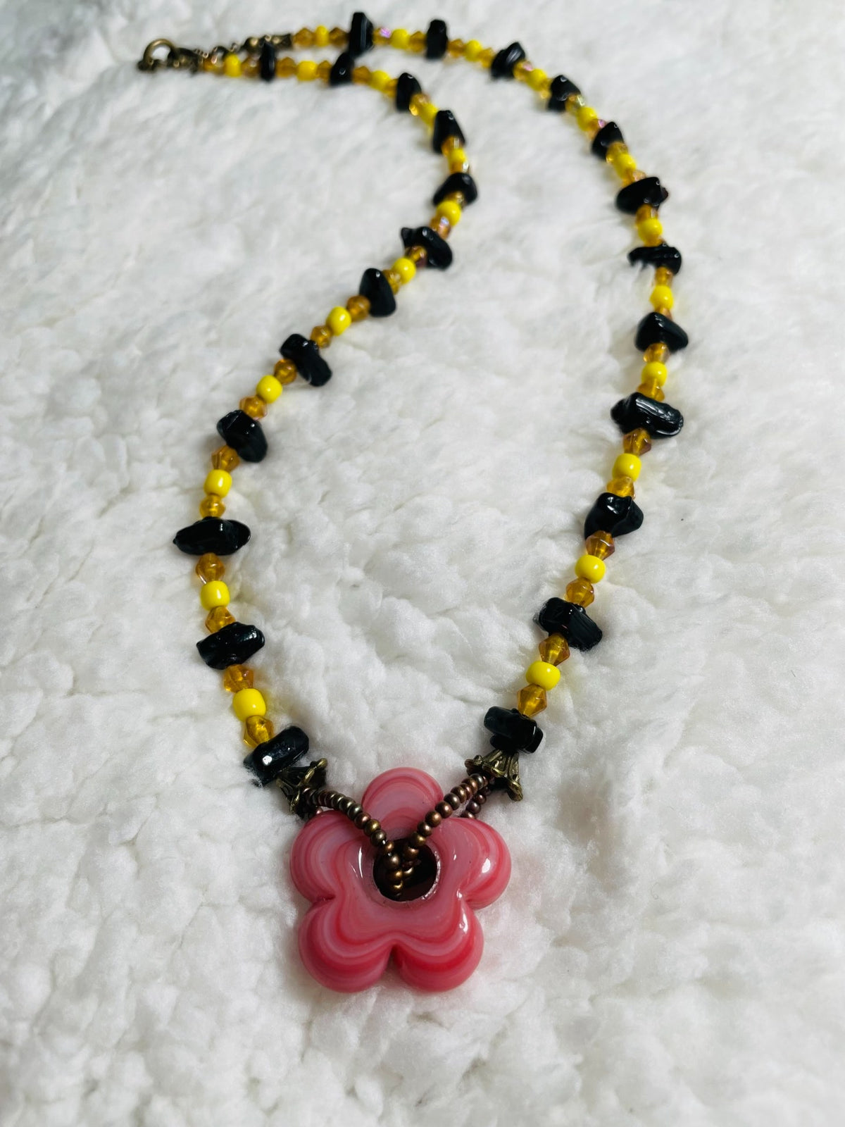 Perzikroze Glazen Bloemketting