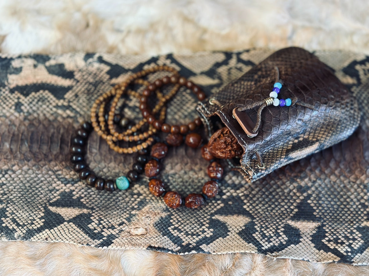 Handcrafted Leather Dragon Scale Pouch