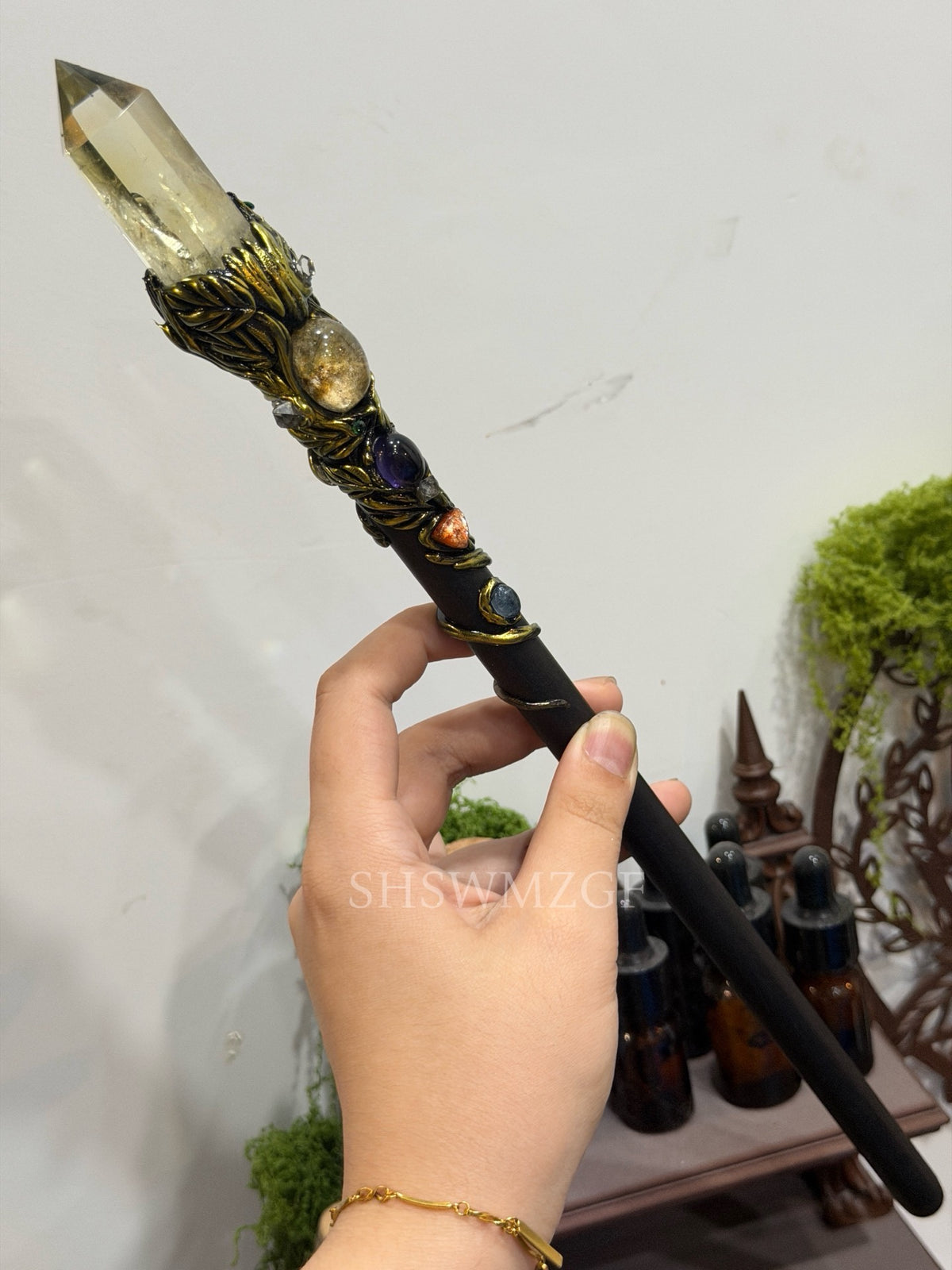 Citrine Quartz Fantasy Wand 35cm