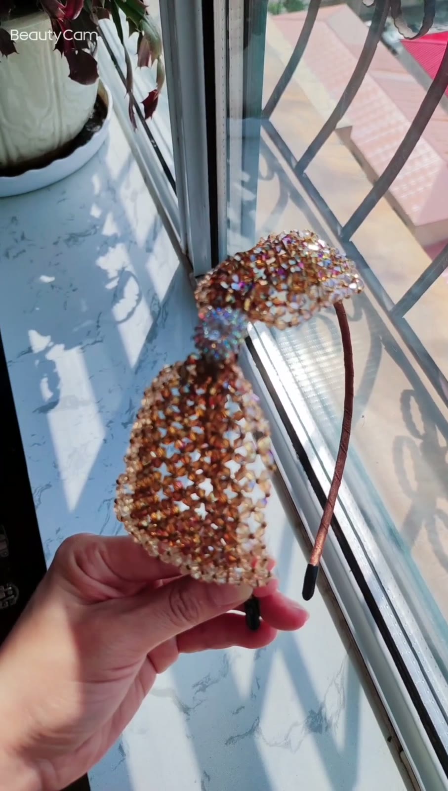 Crystal Beaded Butterfly Bow Headband
