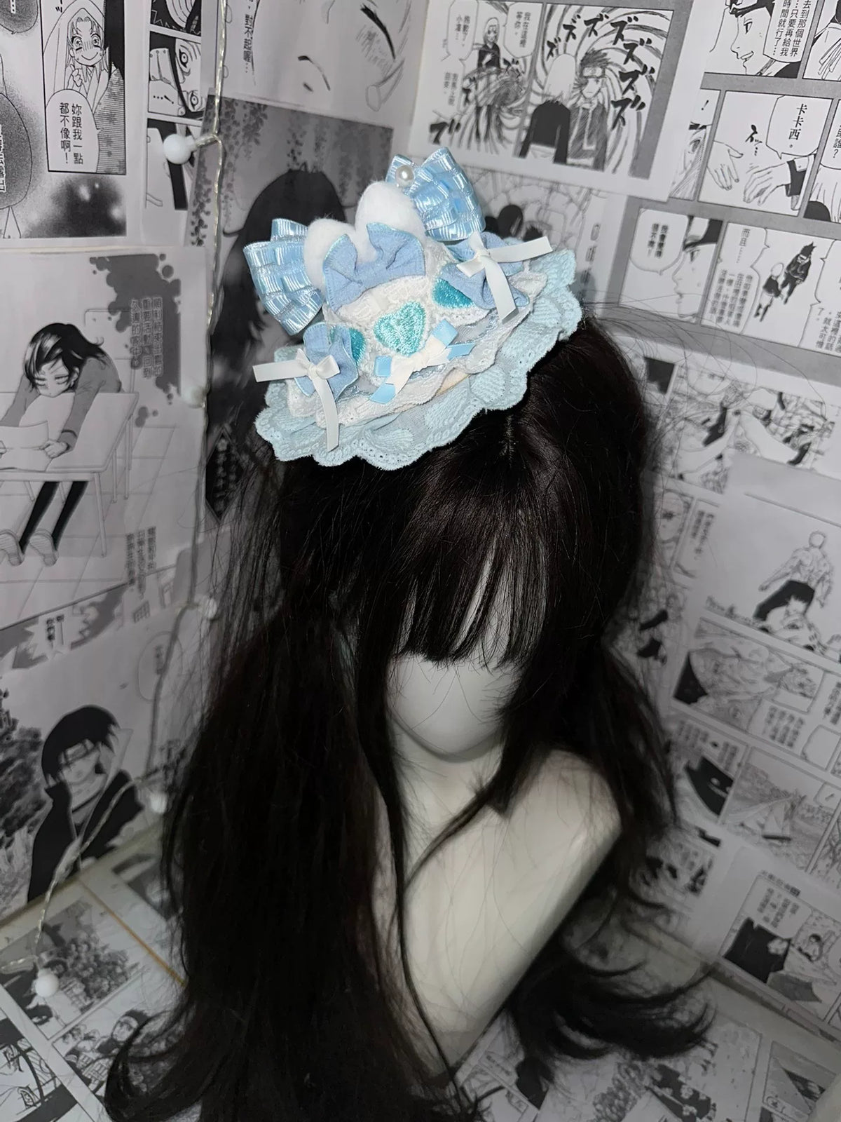 Pink Lace Lolita Mini Hat Fascinator