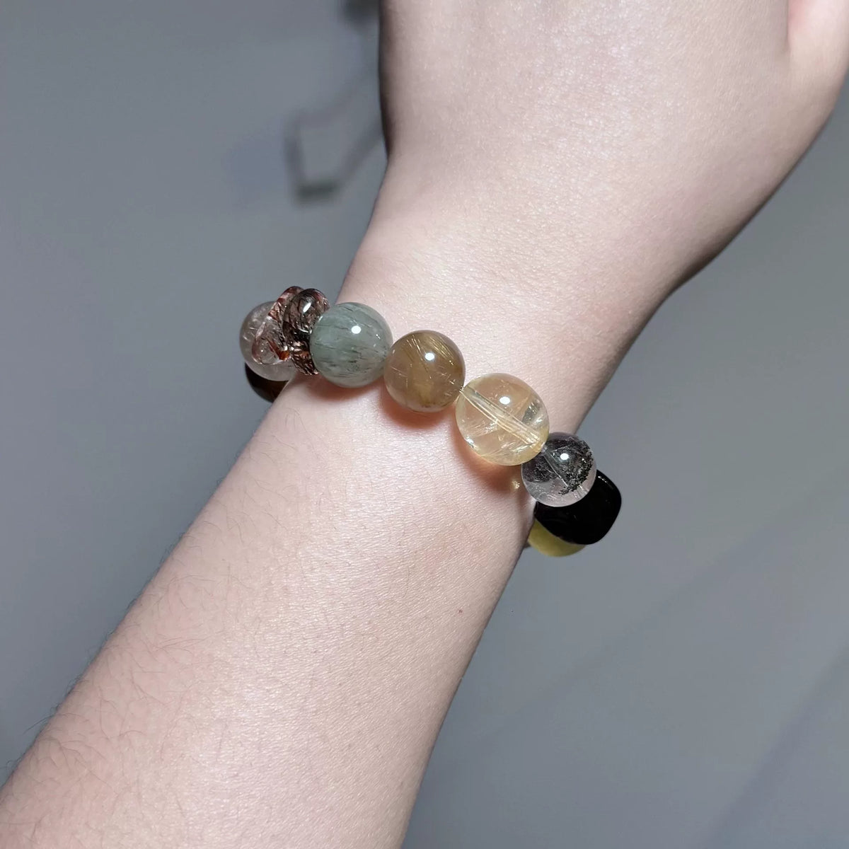 Mixed Gemstone Beaded Bracelet 12mm