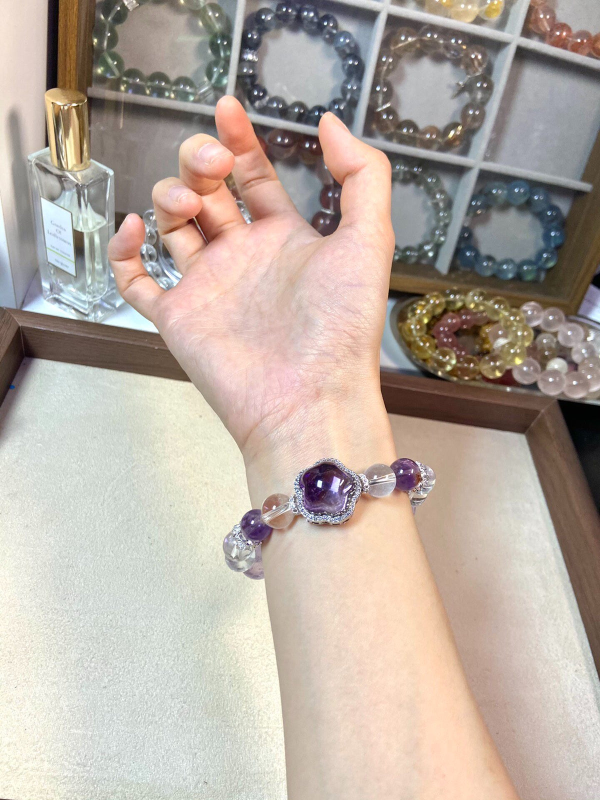 Purple Rabbit Hair Quartz Amethyst Crystal Bracelet