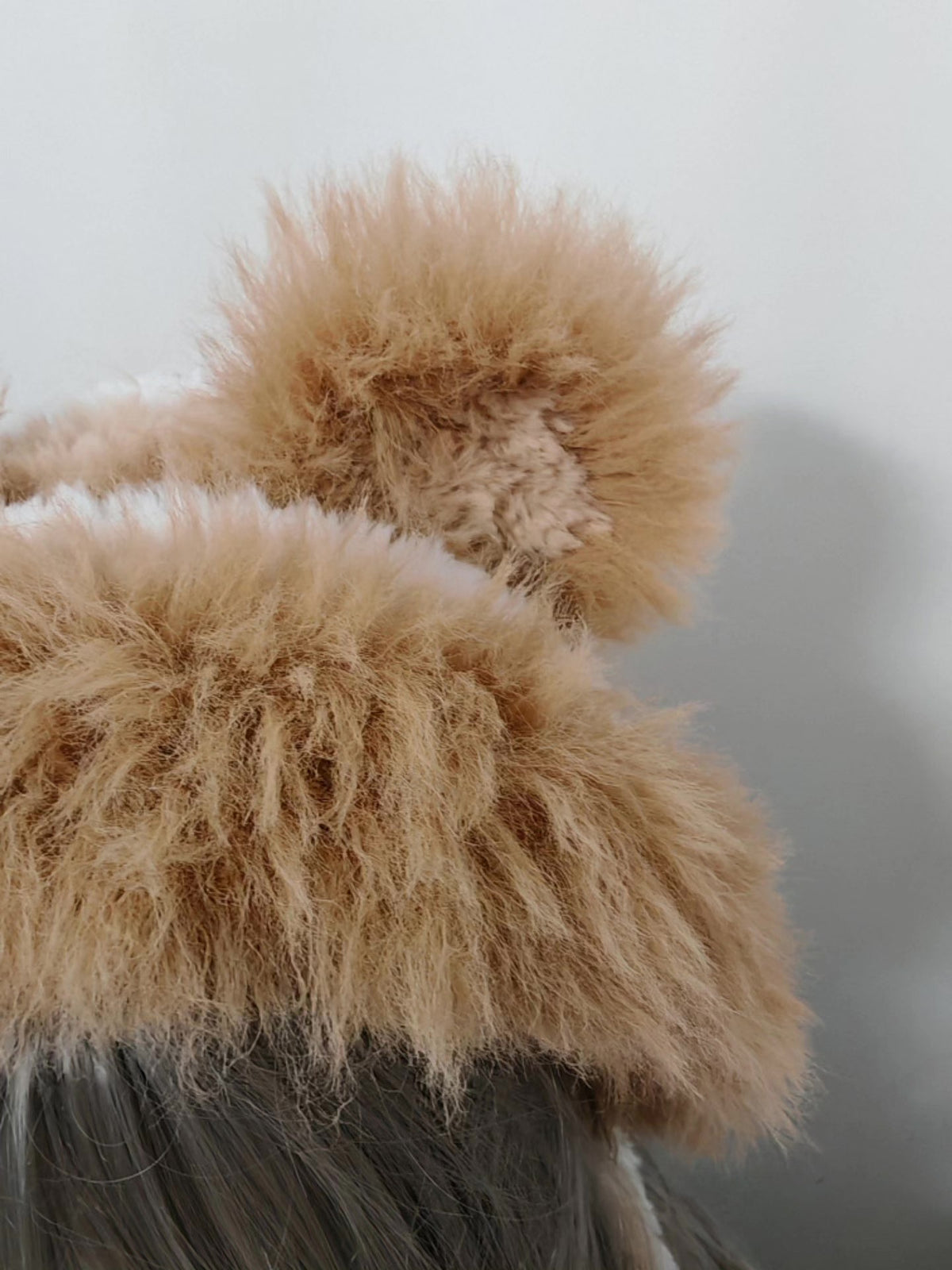 Plush Bear Hat Milk Coffee Faux Fur