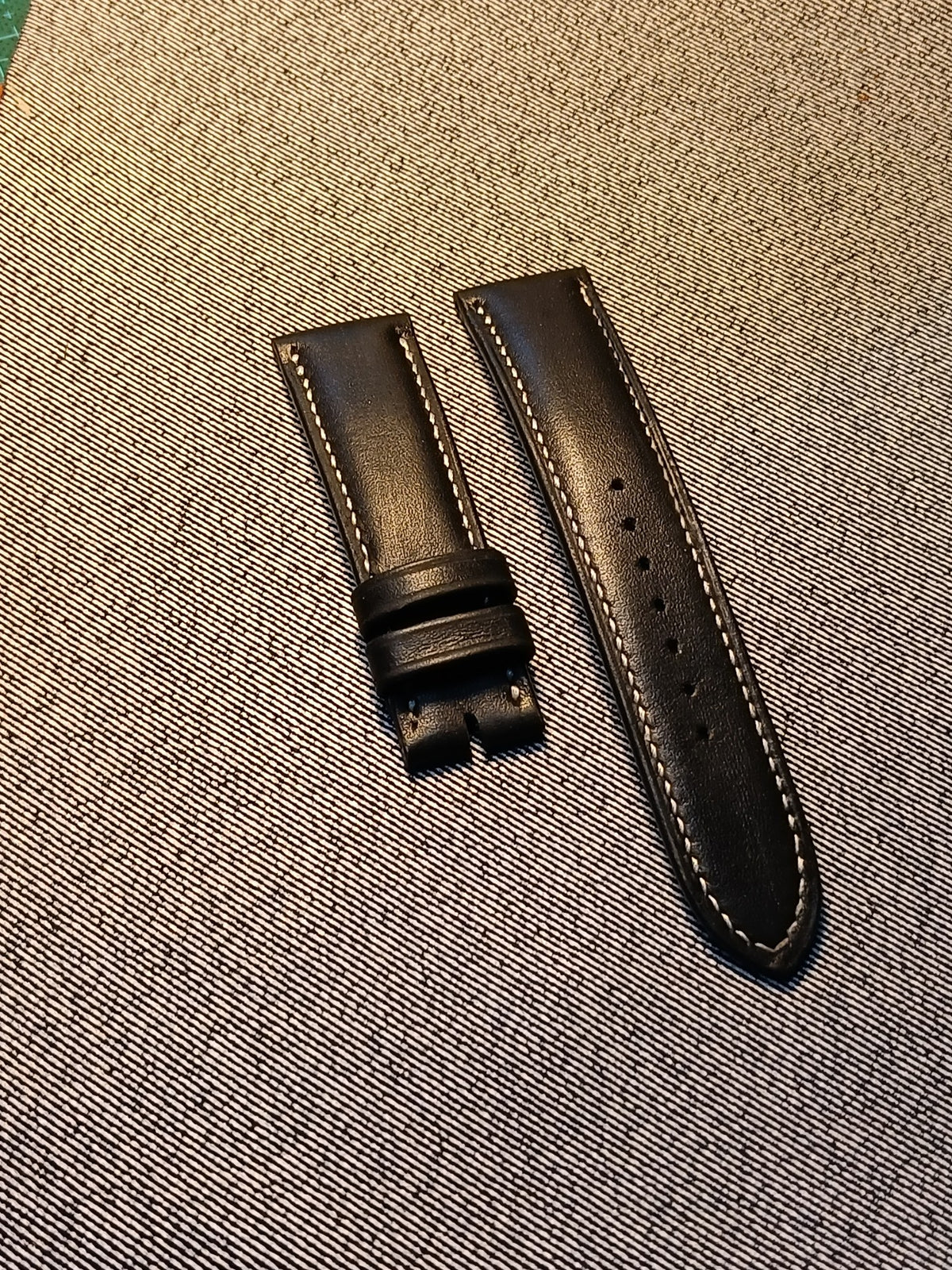 Black Leather Watch Strap 22mm