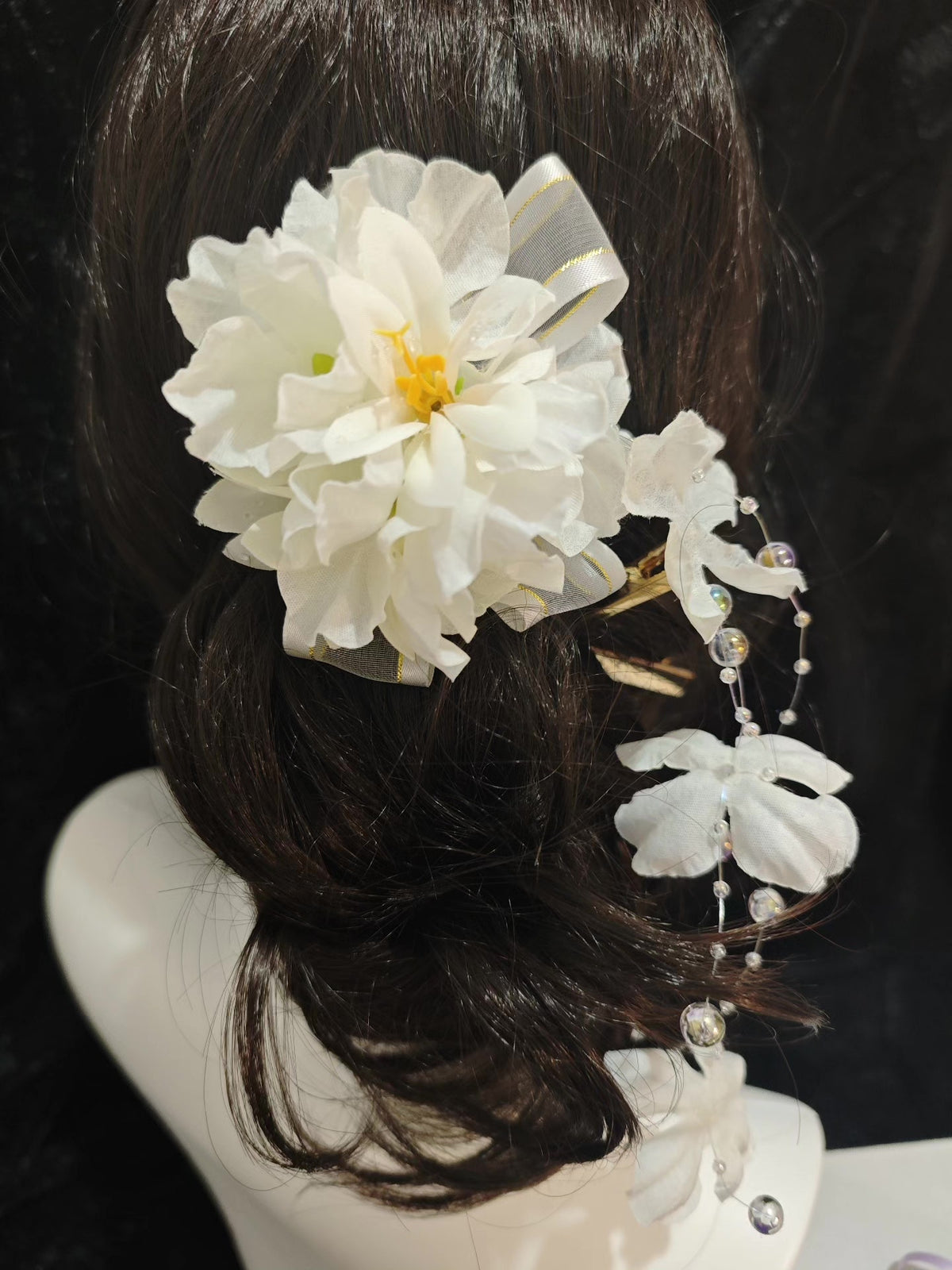 Handcrafted Floral Lace Beaded Hair Clip