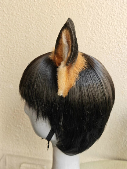Handmade Red Fox Ears, Realistic Faux Fur, 9cm Height