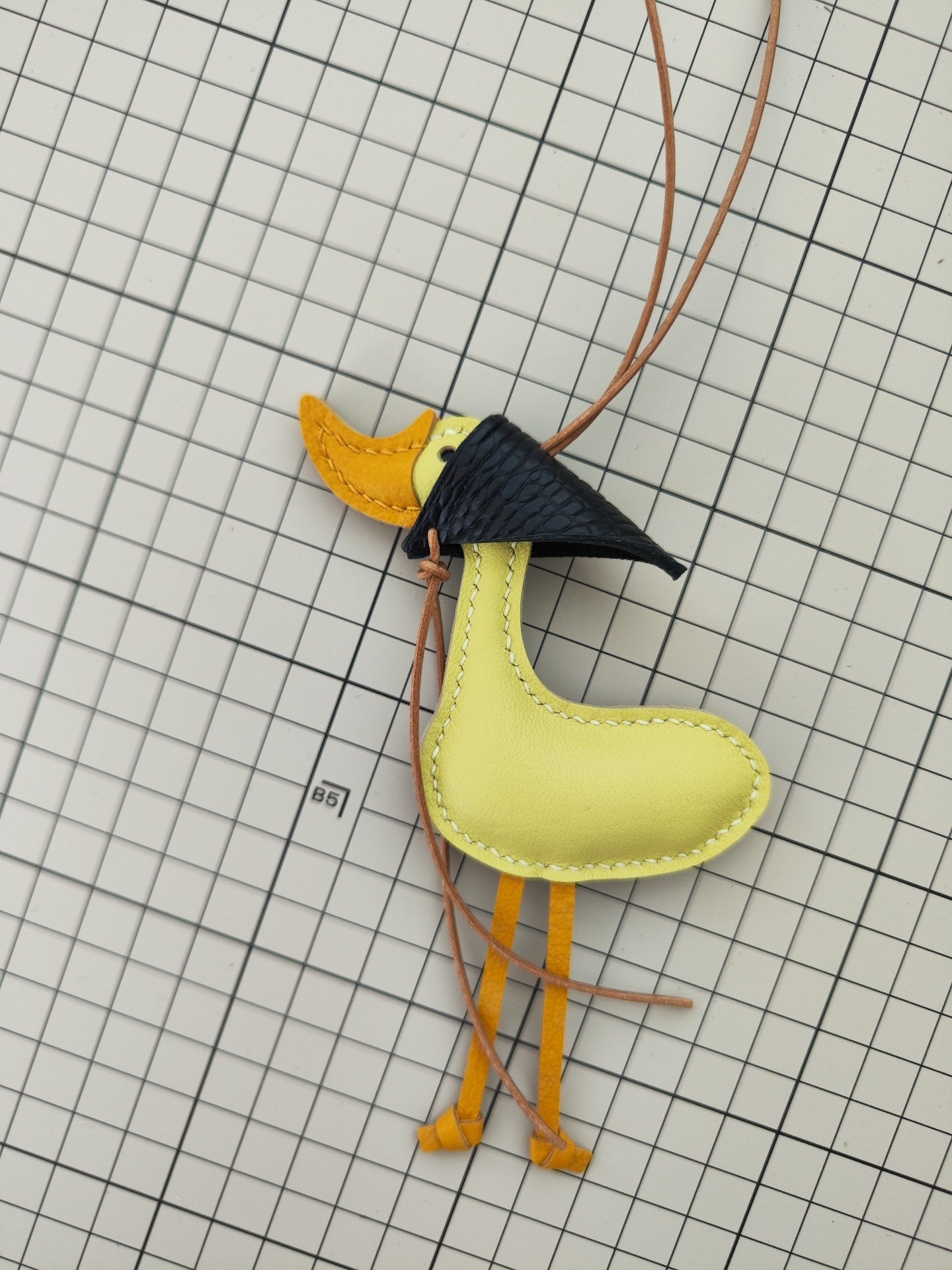 Handmade Leather Lucky Duck Keychain Bag Charm