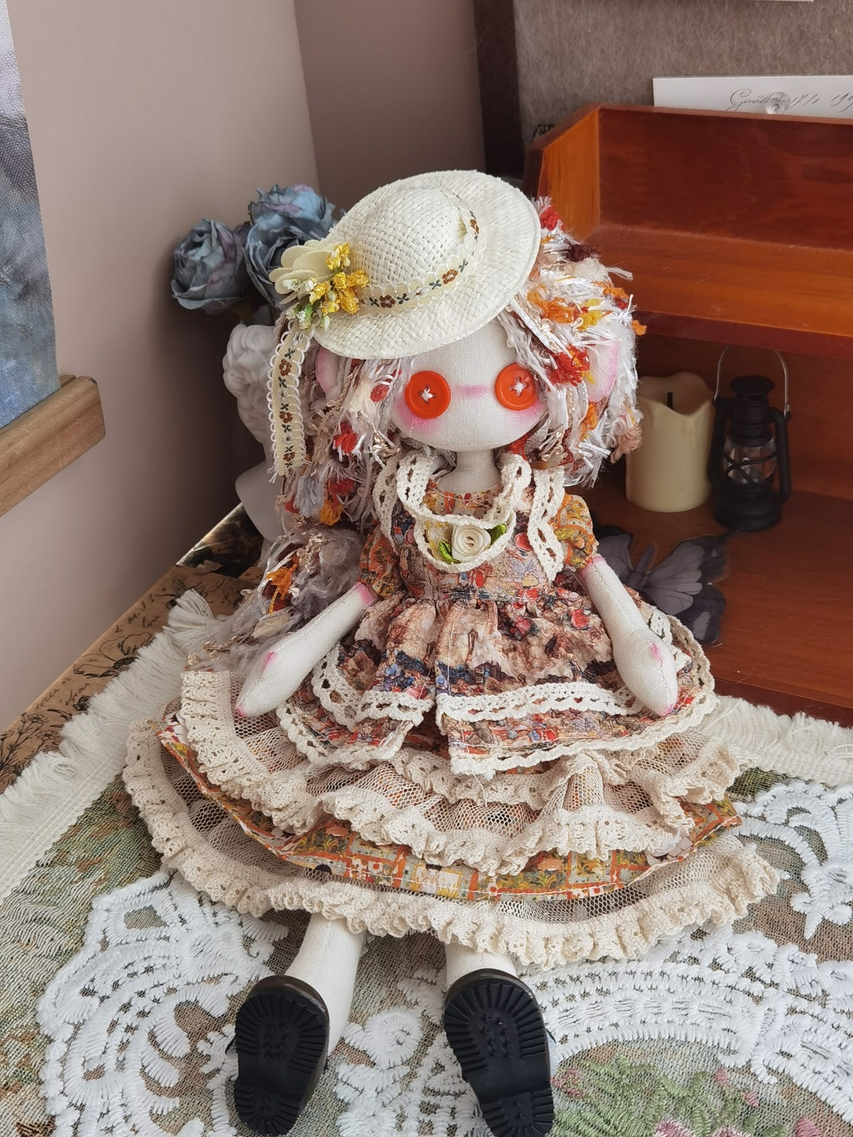 Button Eye Cloth Doll 30cm