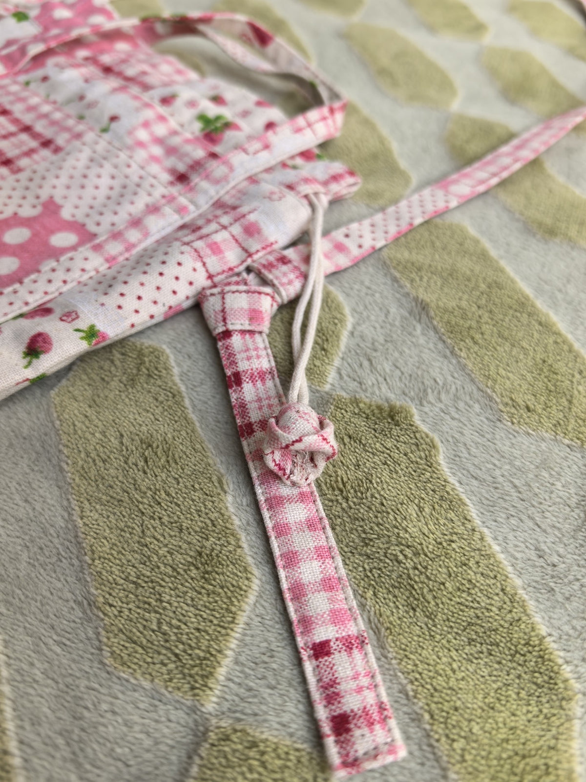 Patchwork Strawberry Drawstring Crossbody Bag