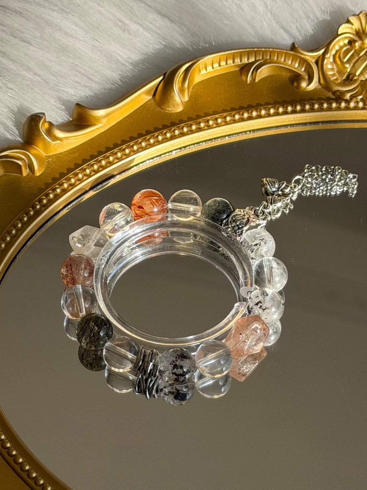 Bracciale con Perline in Cristallo Naturale 12mm
