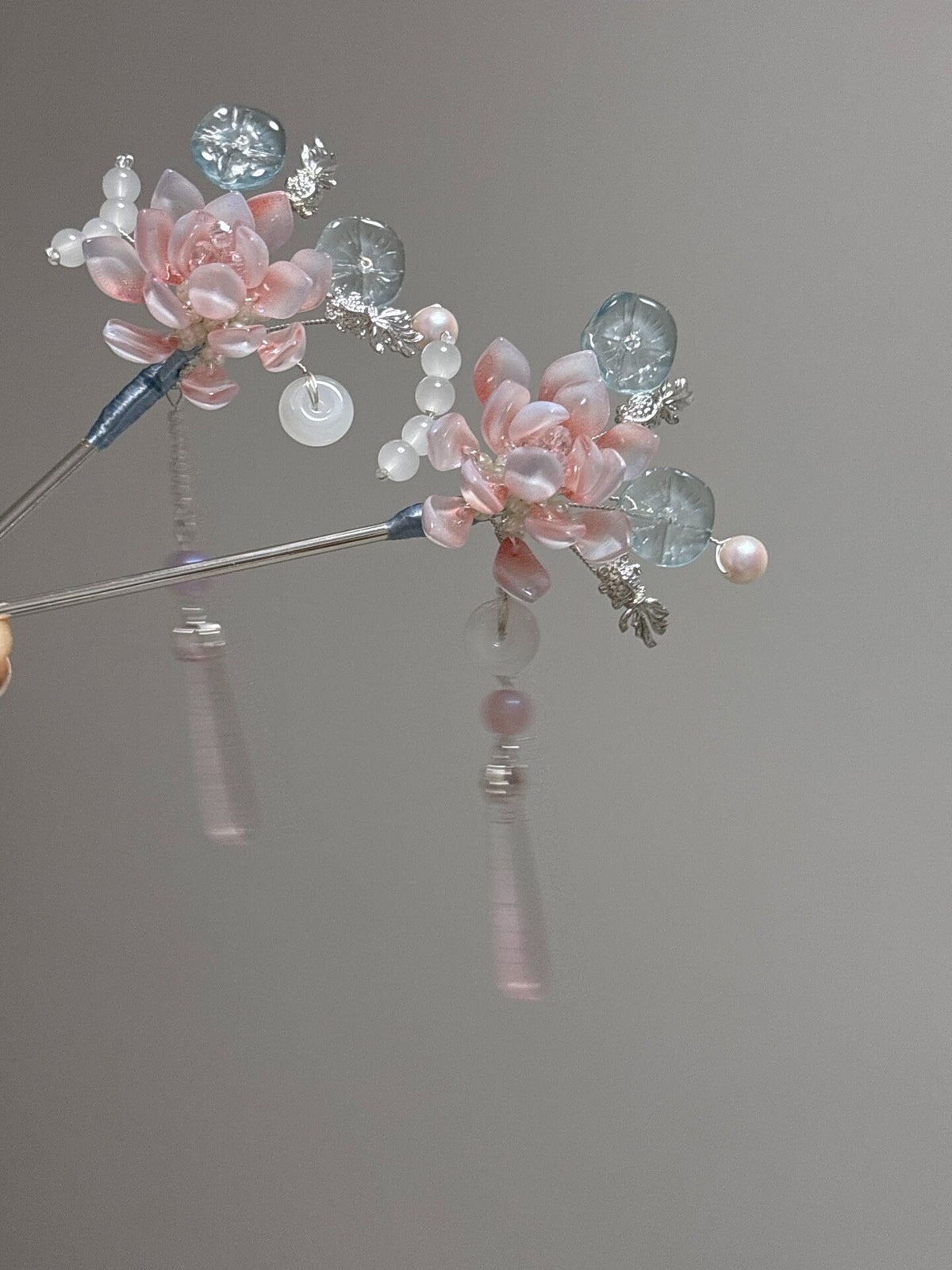 Liuli Glass Flower Hairpin