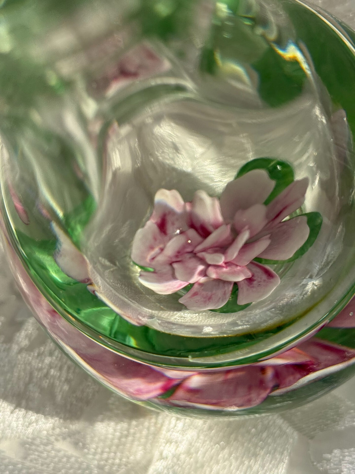 Vintage Gold Rood Floral Glazen Vaas