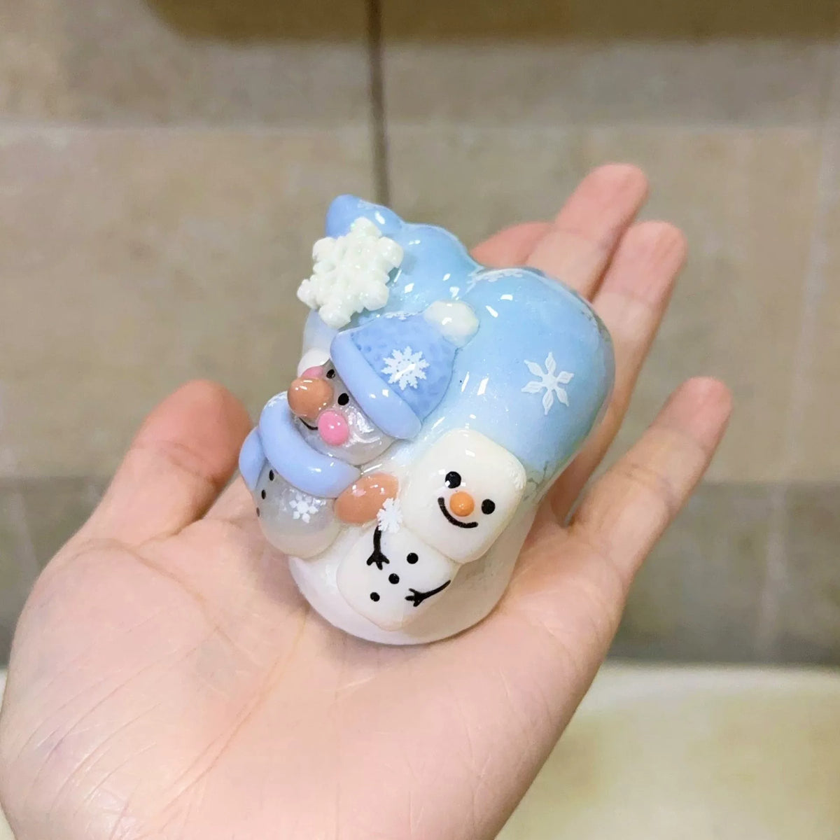 Hermit Crab Replacement Shell Snowman Design
