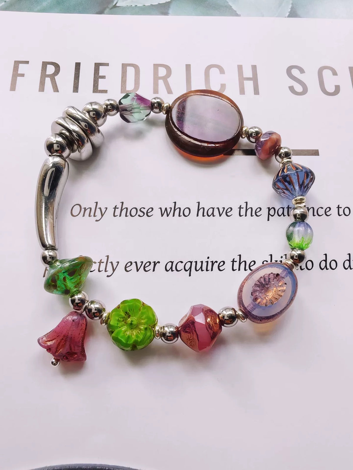 Handmade Czech Glass Bead Bracelet