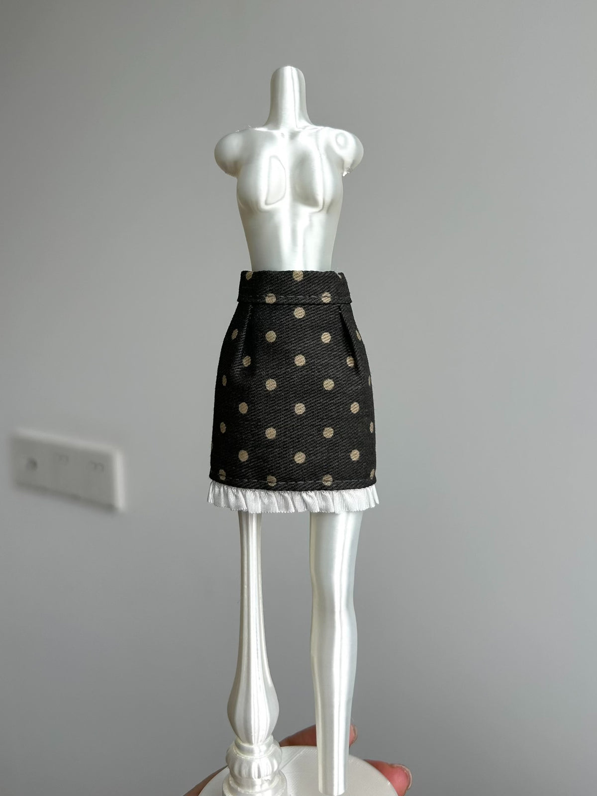 Doll Polka Dot Skirt with Ruffle Trim