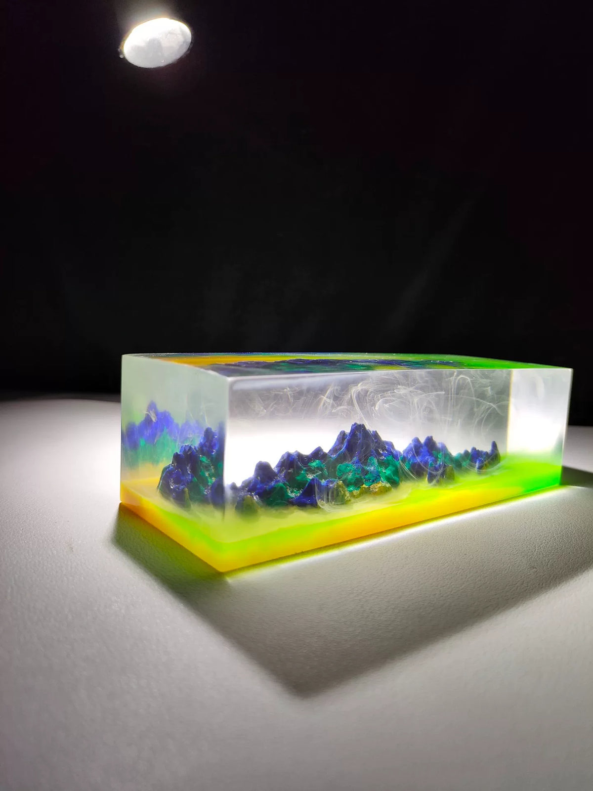 Handmade Clear Resin Mountain Paperweight Ornament