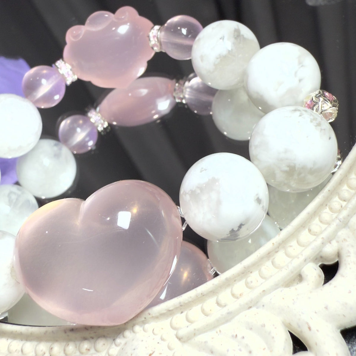 Bracelet Phantom cristal rose-blanc flocon de neige
