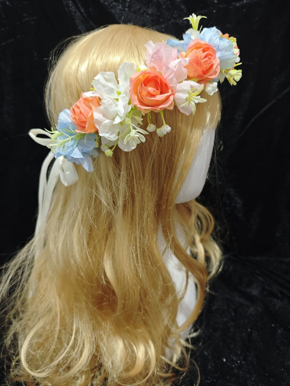 Handcrafted Floral Headband with Pastel Hydrangeas