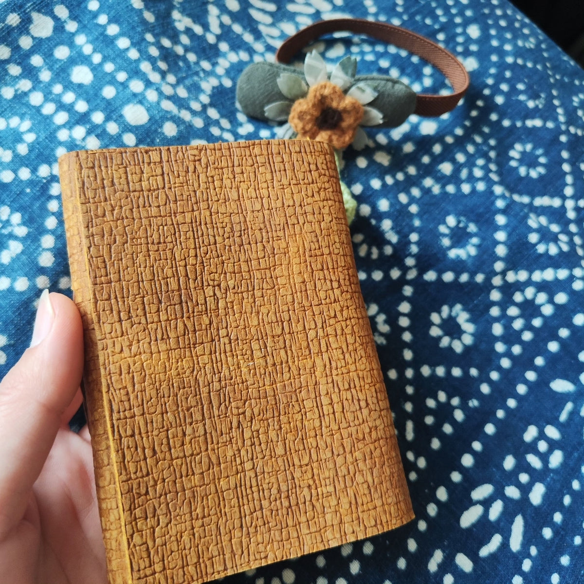 Handcrafted Leather Notebook with Floral Embellishment