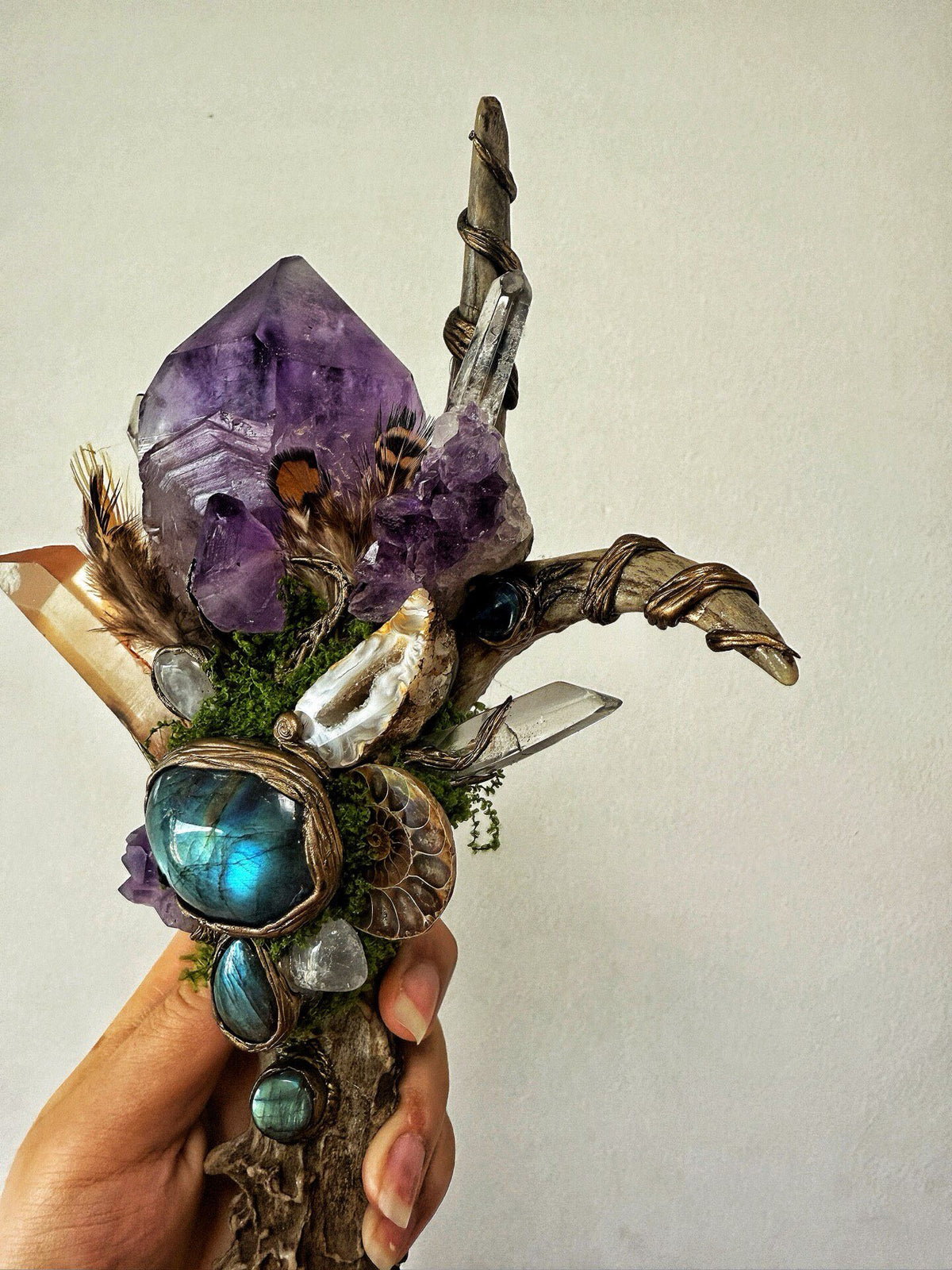 Amethyst Witch Antler Wand