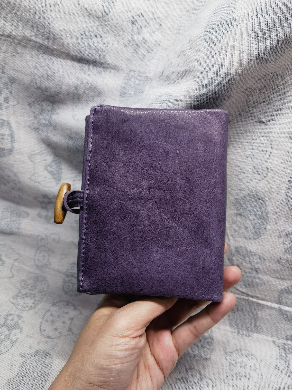 Purple Oil Wax Sheepskin A7 Notebook Cover