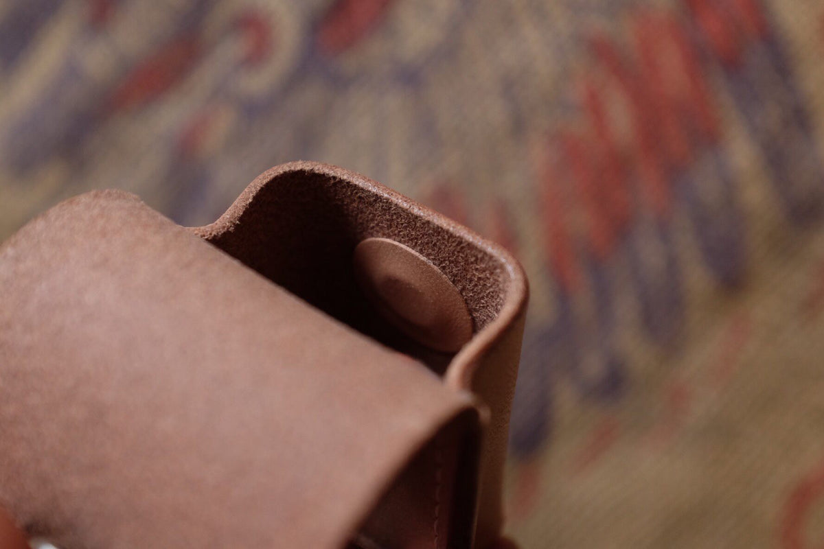 Leather Zippo Case with Coin Closure