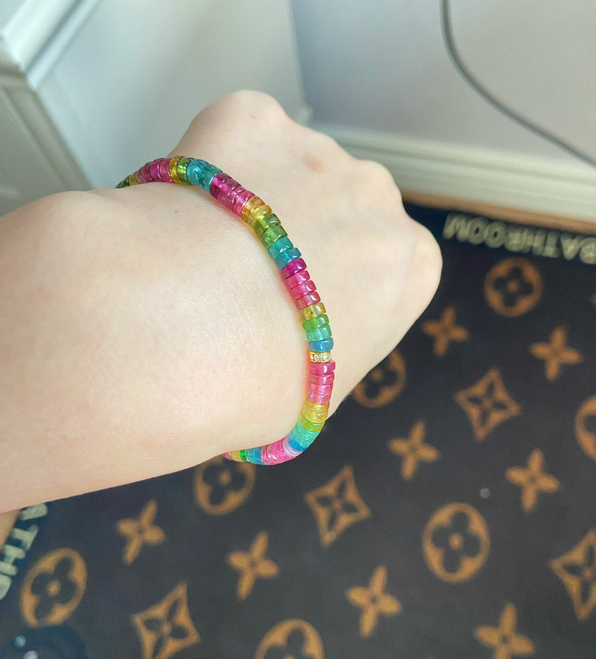 Tourmaline Rainbow Beaded Bracelet 5mm