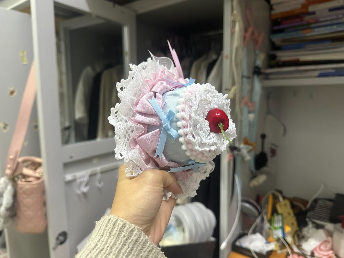 Mini sombrero Lolita de cupcake en azul pastel y rosa