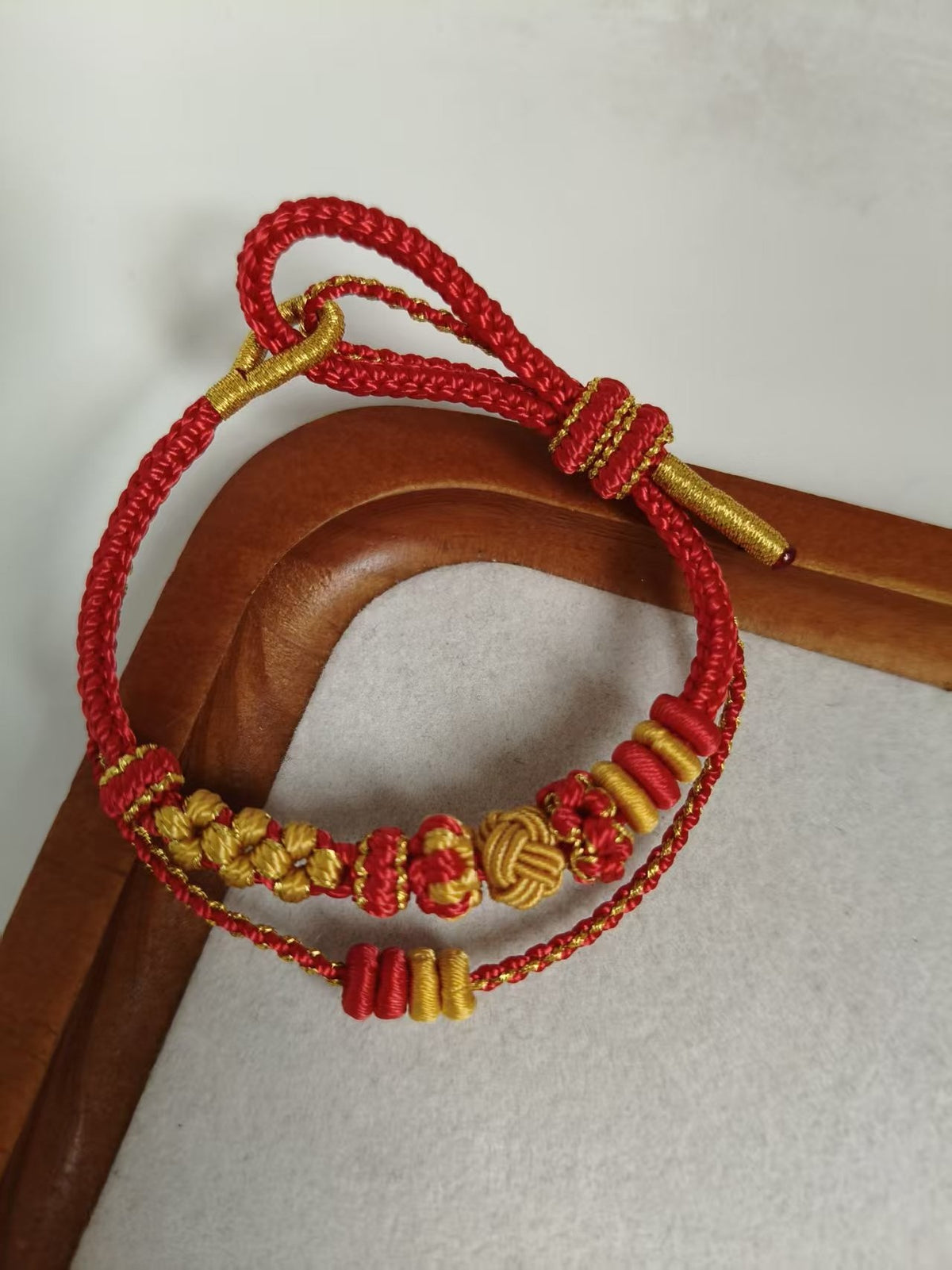 Handwoven Red Gold DIY Bracelet
