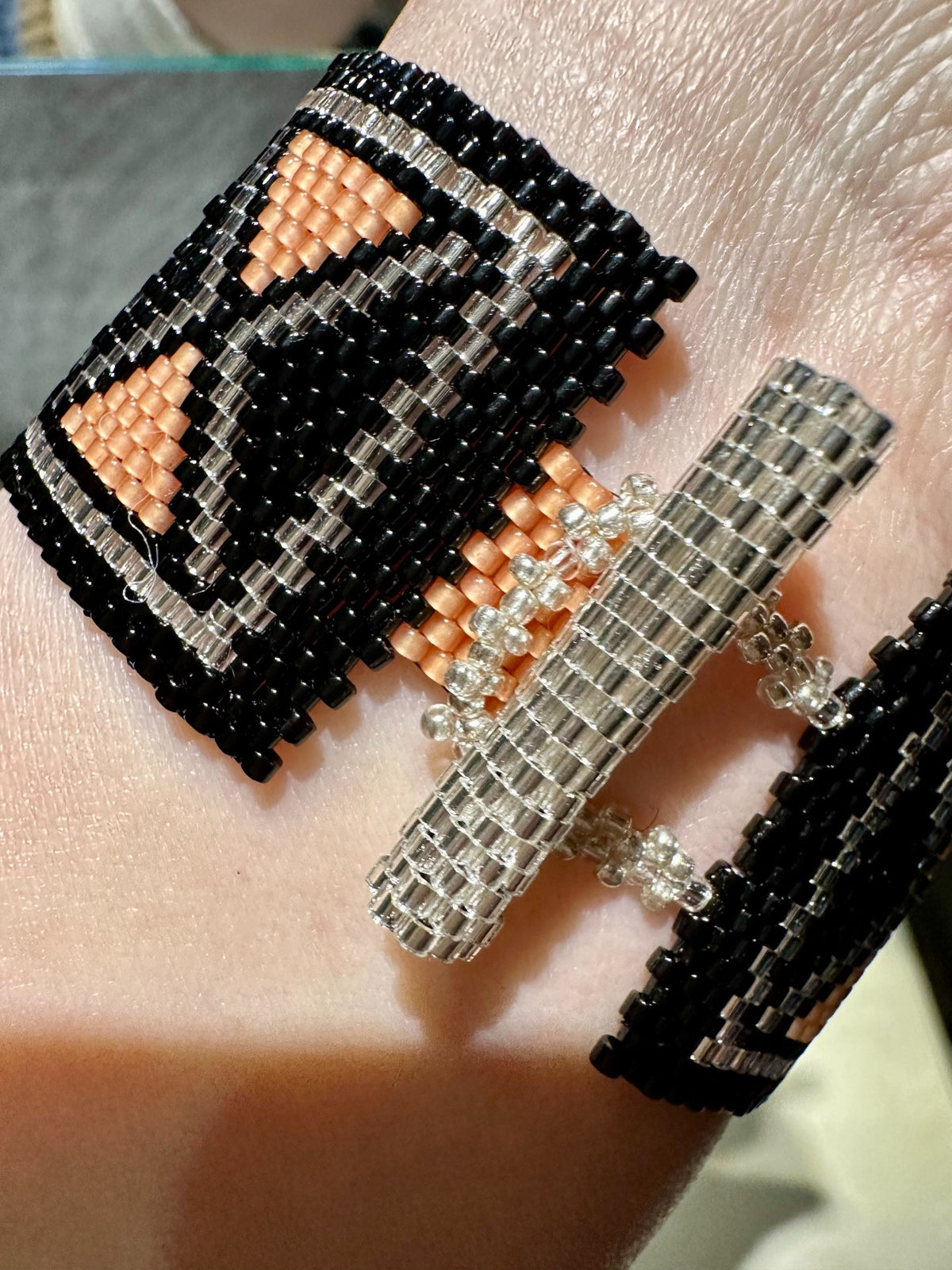 Handcrafted Antique Bead Geometric Bracelet