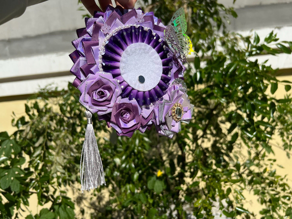 Purple Ribbon Badge Holder with Magnetic Backing