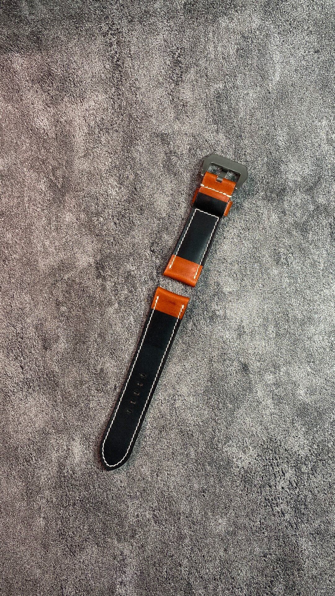 Honey Wax Red Leather Watch Strap