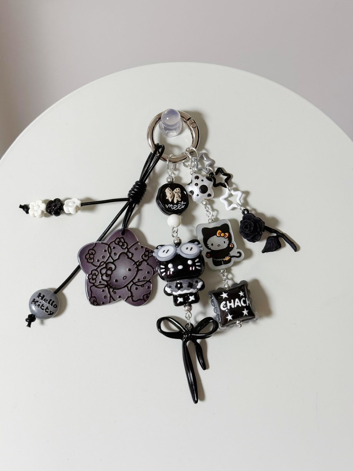 Donkere Hello Kitty Telefoonsnoer Sleutelring