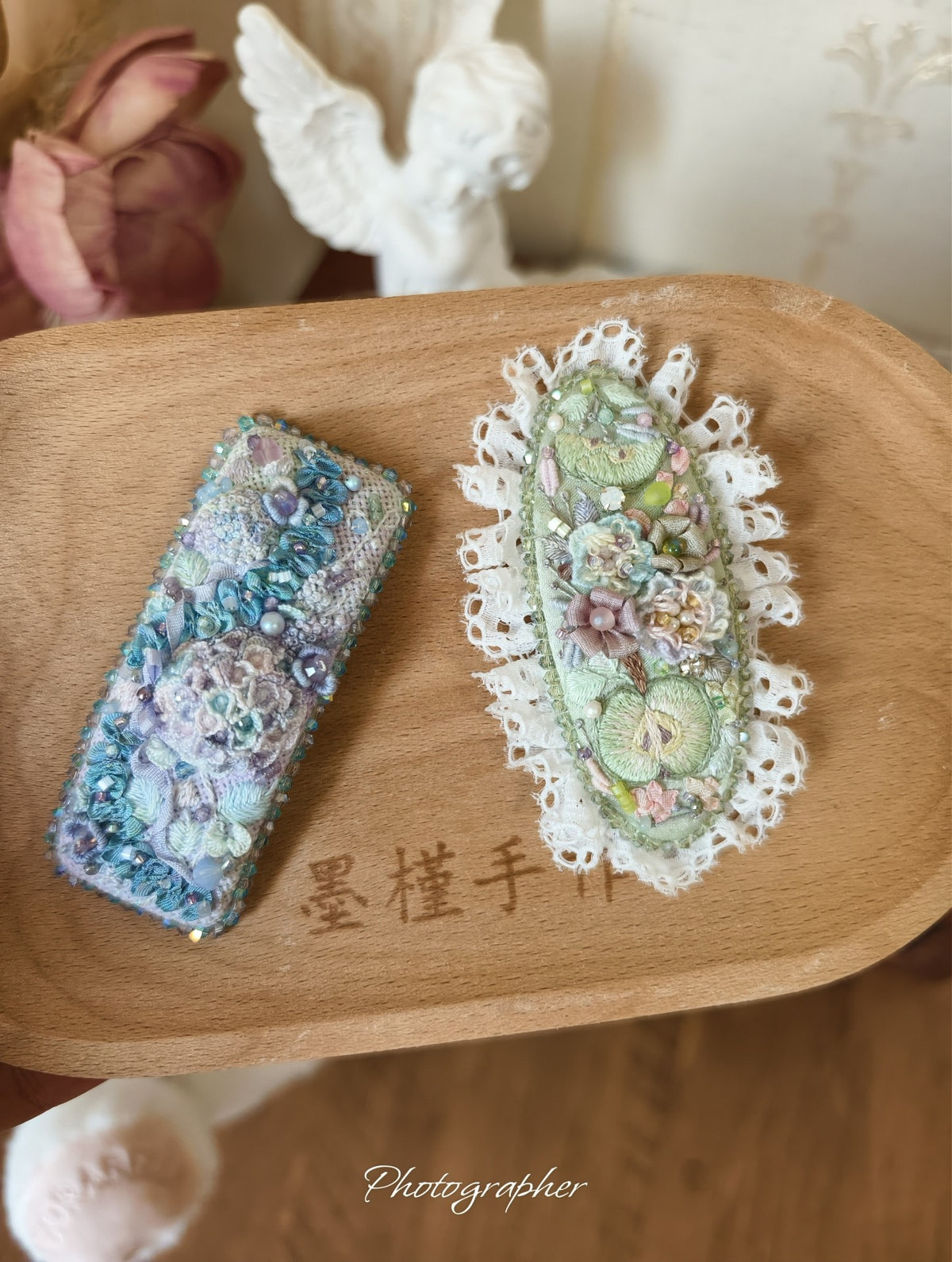 Handmade Embroidery Hair Clips Stainless Steel