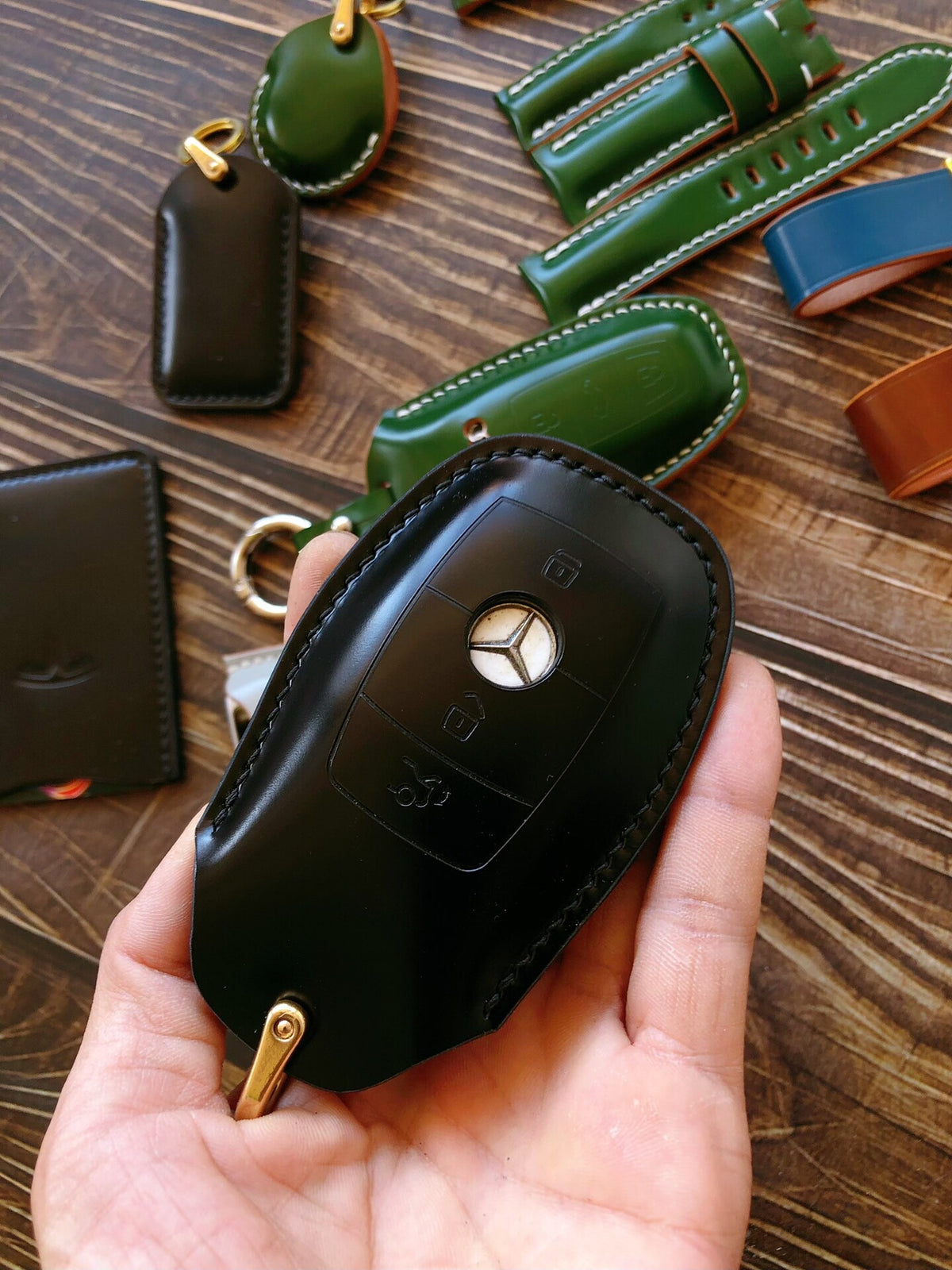 Japanese Shinki Leather Mercedes Key Case