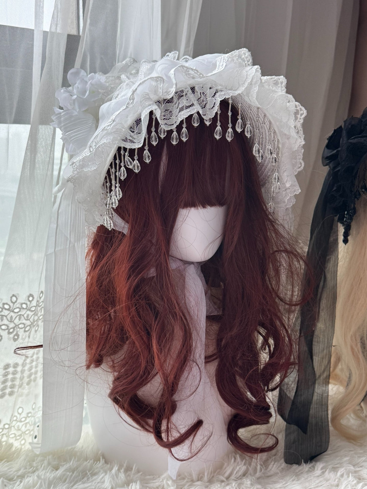 Handcrafted Gothic Lolita White Widow Hat
